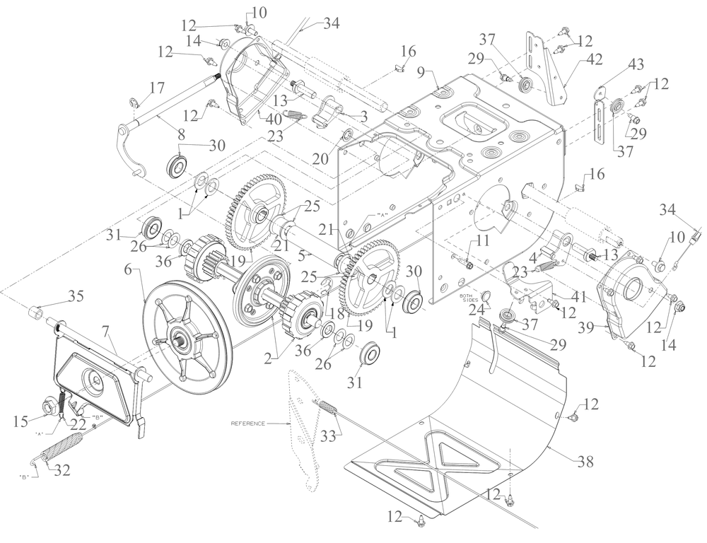 Transmission Diagram and Parts List for 2X30-INCHMAX (31AH8DVSB10)(2023) Cub Cadet Snow Blower